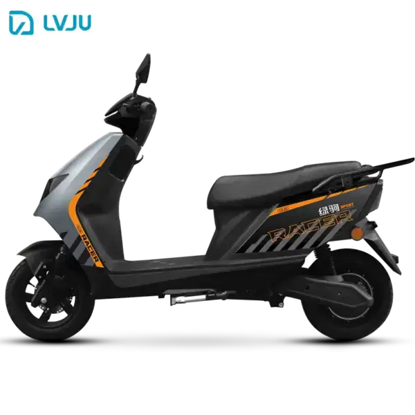 Modern electric scooter designed for adventure and urban commuting, featuring a sleek black and orange design, durable build, and eco-friendly performance.