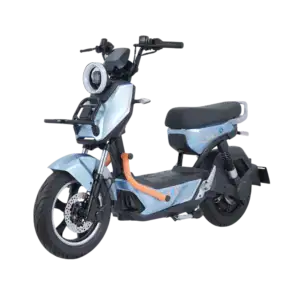 Electric scooter with sleek body, large headlight, and comfortable seat, ideal for eco-friendly city transportation and short-distance travel.